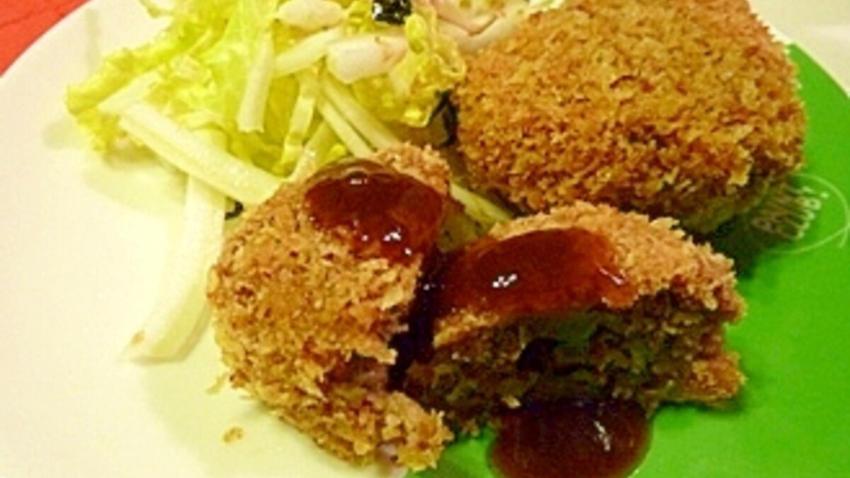 揚げない ヘルシーメンチカツ レシピ 作り方 By わたこげ 楽天レシピ